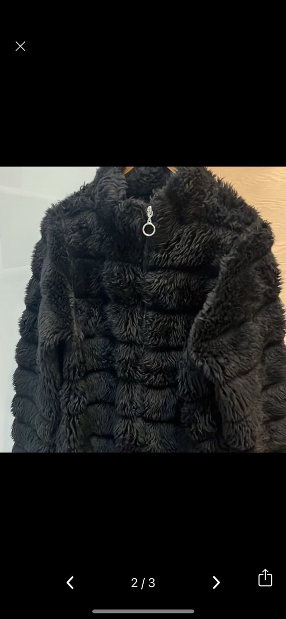 Siyah Kadın Kürk Detaylı Midi Mont - Görsel 2