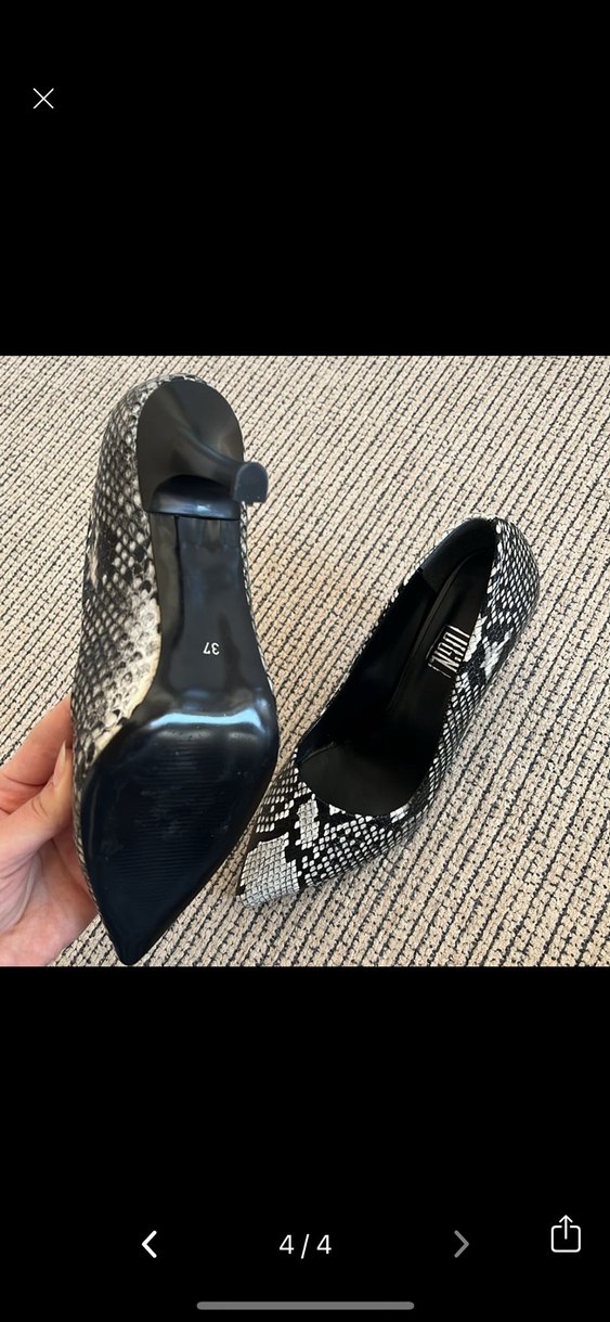 DGN Gri Yılan Desenli Stiletto Kadın Ayakkabı - Görsel 4