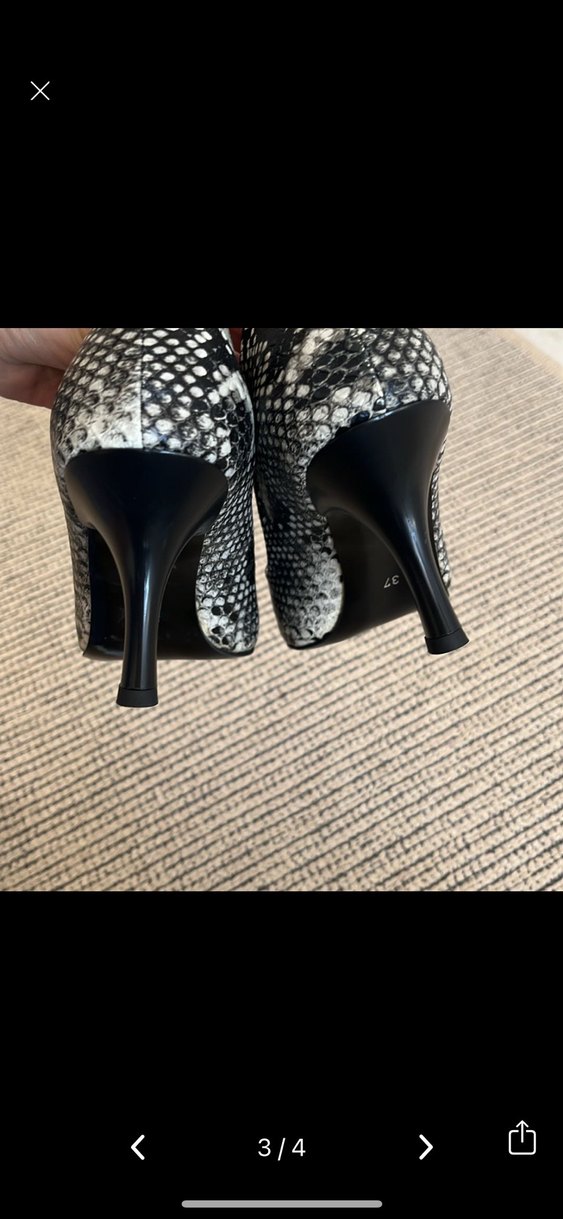 DGN Gri Yılan Desenli Stiletto Kadın Ayakkabı - Görsel 3