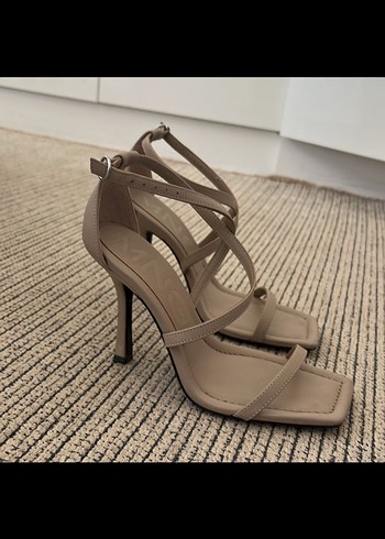 Bej Deri mango Kadın Sandalet - Görsel 5