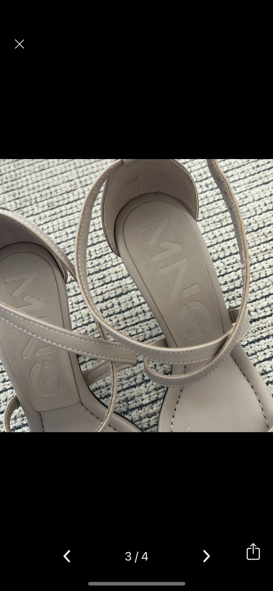 Bej Deri mango Kadın Sandalet - Görsel 3