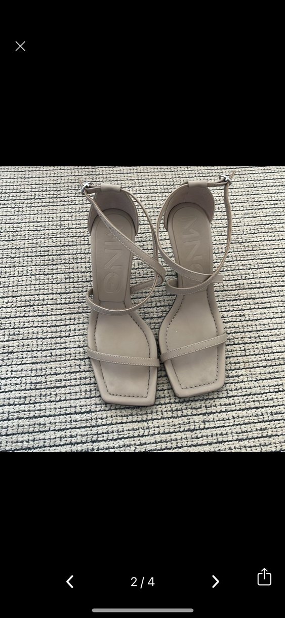 Bej Deri mango Kadın Sandalet - Görsel 2