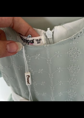 Kız Çocuk Pastel Dantelli Elbise - Görsel 4