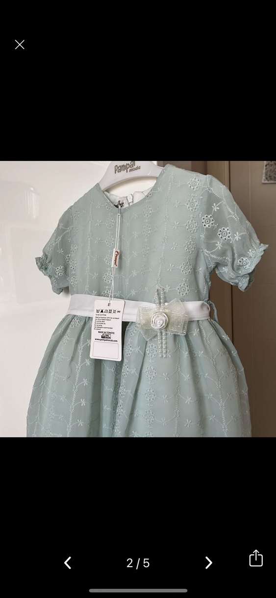 Kız Çocuk Pastel Dantelli Elbise - Görsel 2