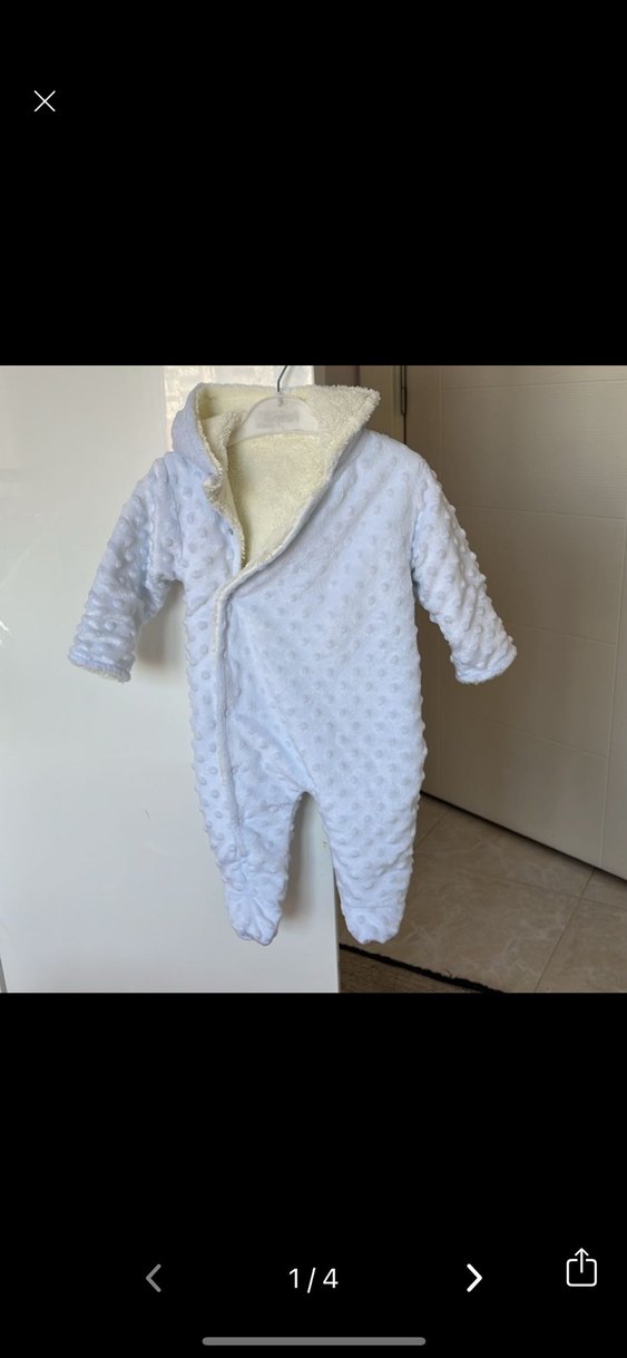 Düğmeli Beyaz Bebek Tulumu - Görsel 2