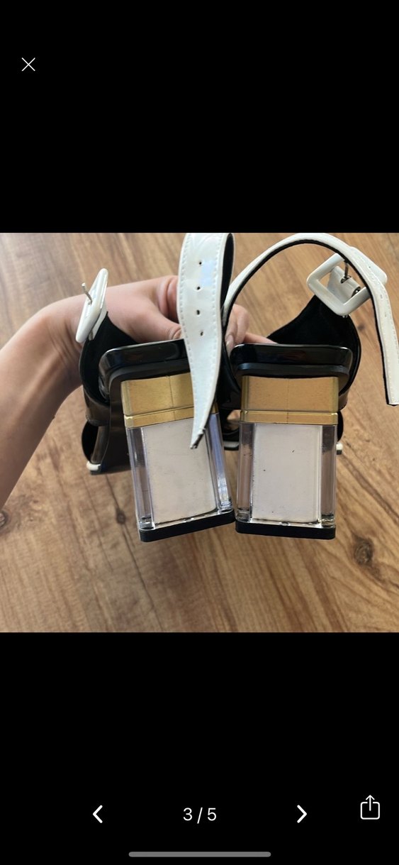 Siyah Blok Topuklu Kadın Sandalet - Görsel 3