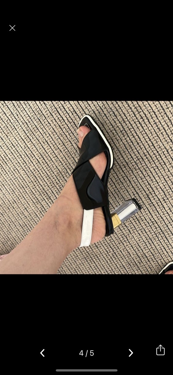 Siyah Blok Topuklu Kadın Sandalet - Görsel 4