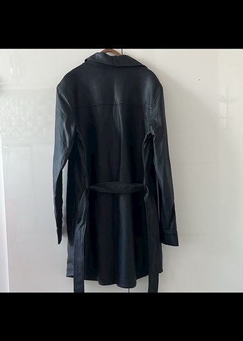 Siyah Deri Kadın Ceket, Düğmeli, Street Style - Görsel 3