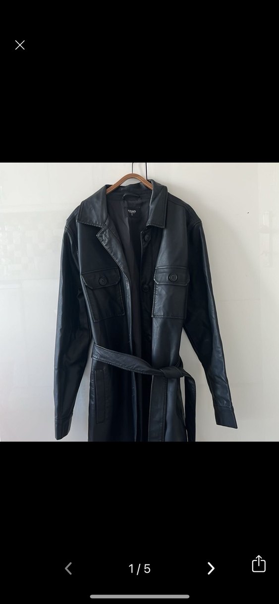 Siyah Deri Kadın Ceket, Düğmeli, Street Style - Görsel 2