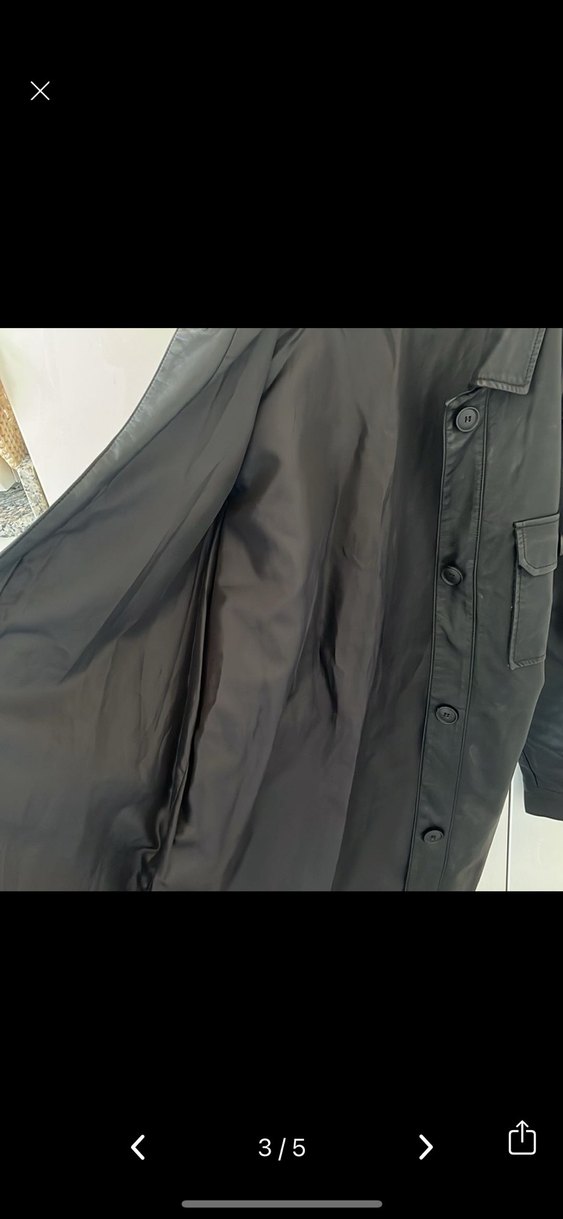 Siyah Deri Kadın Ceket, Düğmeli, Street Style - Görsel 5