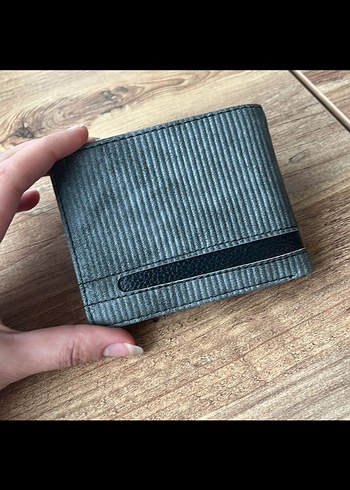 Gri Baskılı Deri Erkek Cüzdan - Görsel 5