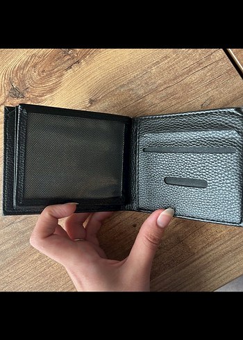 Gri Baskılı Deri Erkek Cüzdan - Görsel 3