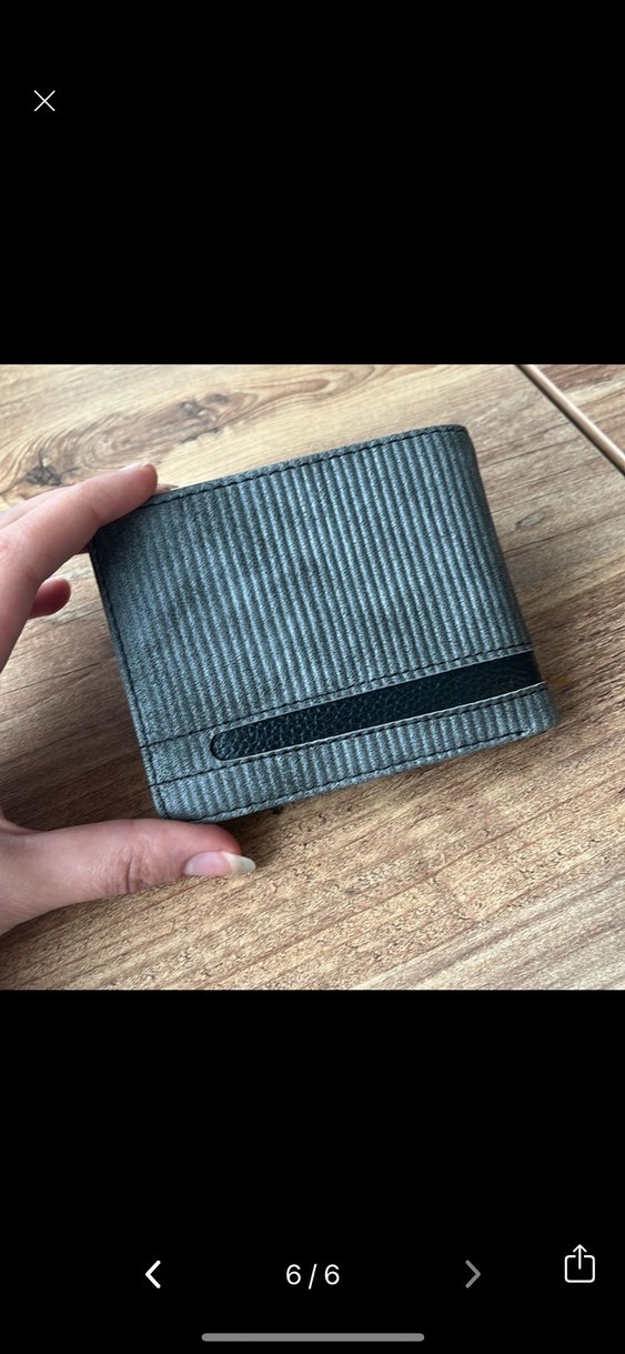 Gri Baskılı Deri Erkek Cüzdan - Görsel 5