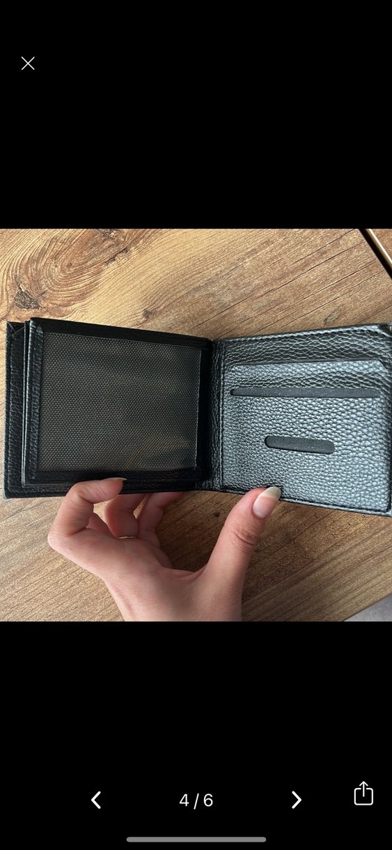 Gri Baskılı Deri Erkek Cüzdan - Görsel 3