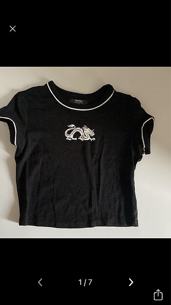 y2k bershka ejderha baskili baby tee