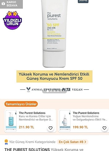 The purest güneş kremi 