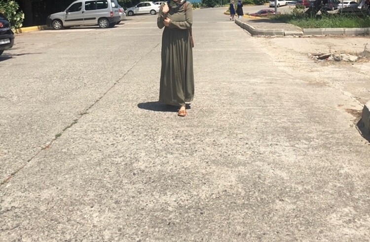 Yeşil tesettür elbise