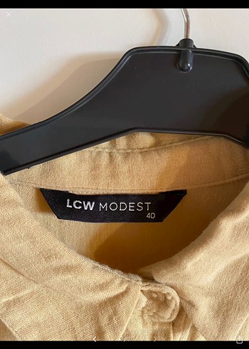 Bej Düğmeli Keten Kadın Gömlek - Görsel 3