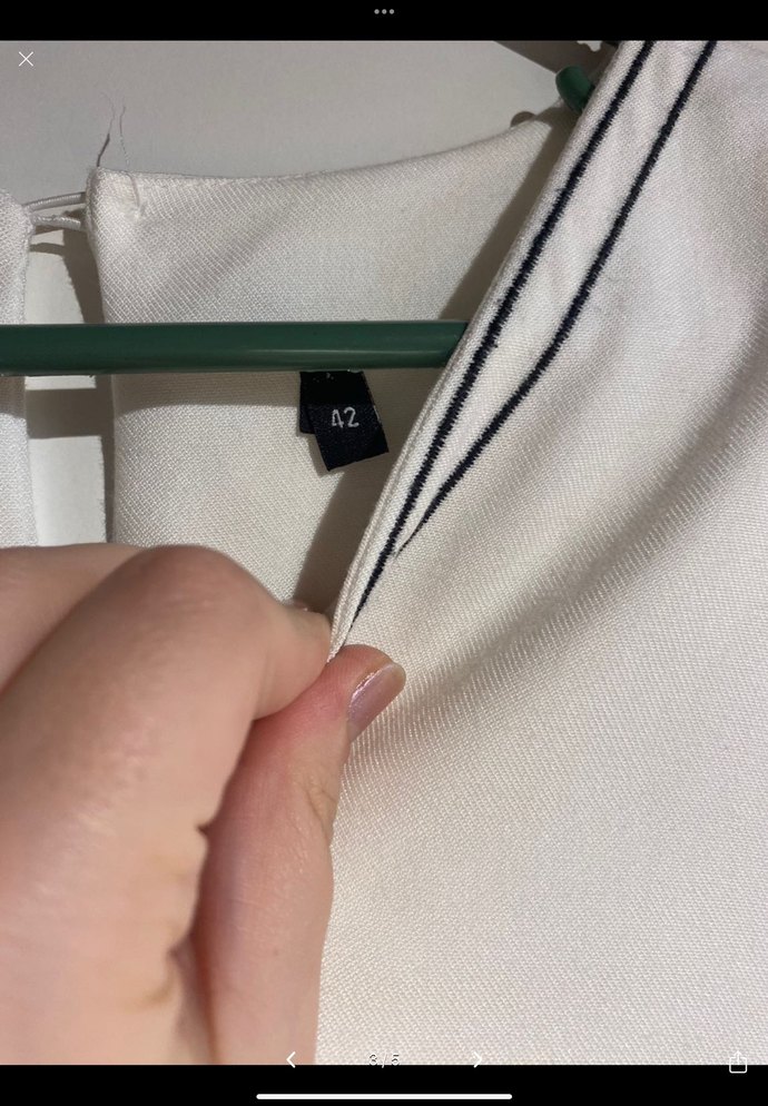 Düğmeli Beyaz Uzun Bohem Elbise - Görsel 3