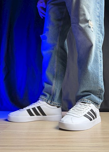 Beyaz Siyah Çizgili Erkek Spor Ayakkabı - Görsel 12