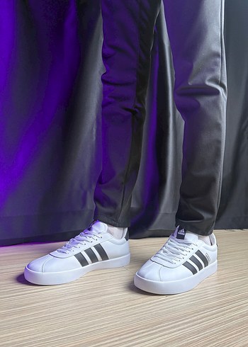 Beyaz Siyah Çizgili Erkek Spor Ayakkabı - Görsel 15