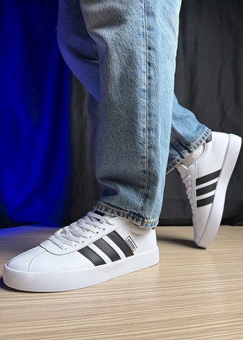 Beyaz Siyah Çizgili Erkek Spor Ayakkabı - Görsel 6