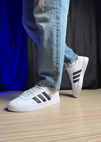 Beyaz Siyah Çizgili Erkek Spor Ayakkabı - Görsel 3