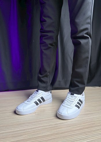 Beyaz Siyah Çizgili Erkek Spor Ayakkabı - Görsel 16