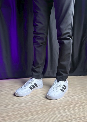 Beyaz Siyah Çizgili Erkek Spor Ayakkabı - Görsel 17