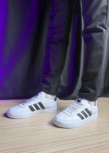 Beyaz Siyah Çizgili Erkek Spor Ayakkabı - Görsel 13