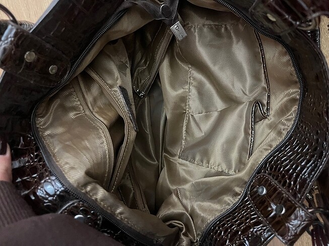 Michael Kors peluş çanta kahverengi beyaz beyaz