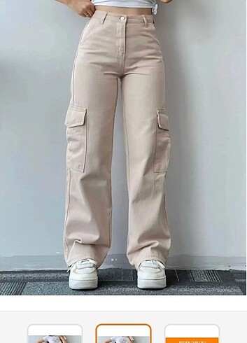 Bej kargo cep pantolon