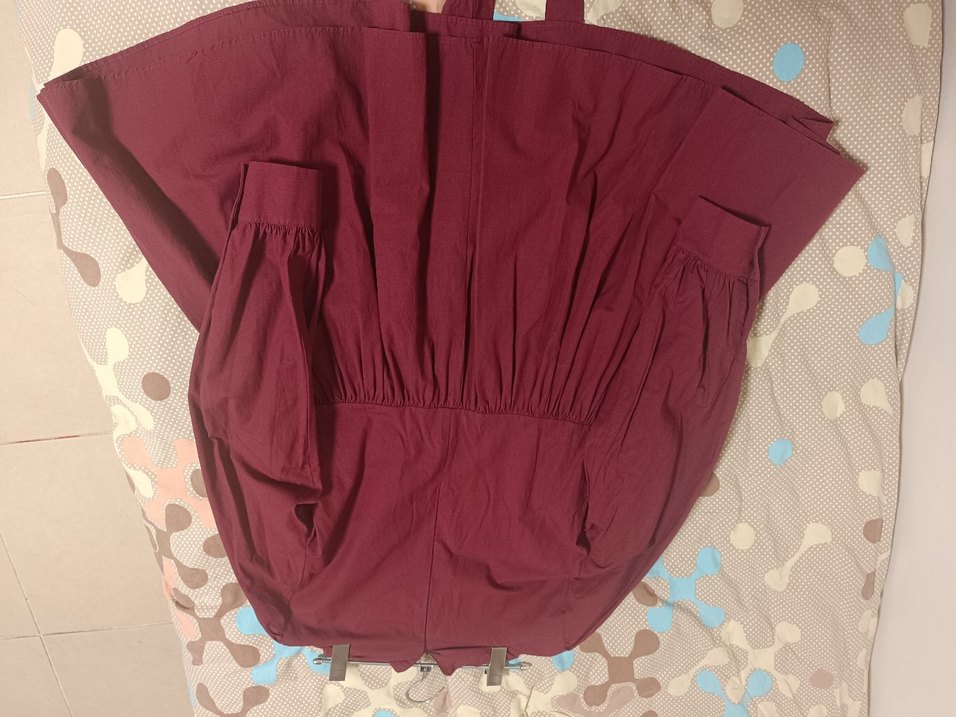 Bordo V Yakalı Drapeli Tunik - Görsel 5