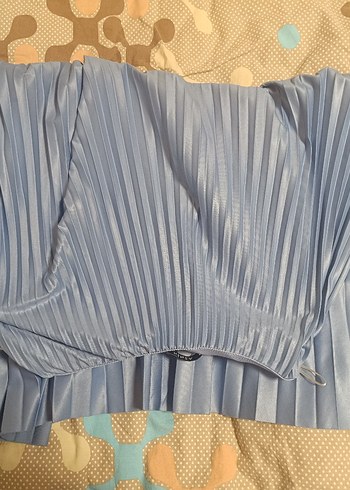 Mavi Pilili Uzun Kadın Etek - Görsel 3