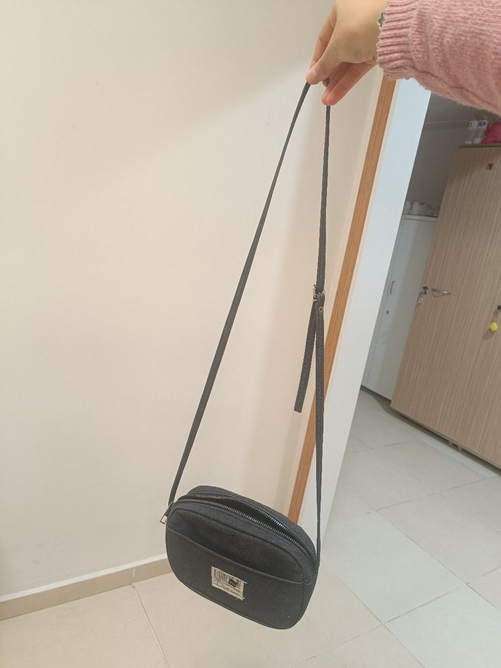 Gri Süet Kadın Omuz Çantası - Görsel 3