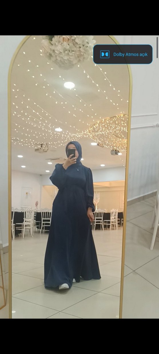 Mavi Drapeli Uzun Abiye Elbise - Görsel 3