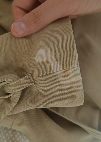 Bej Düğmeli Kadın Keten Trençkot - Görsel 8