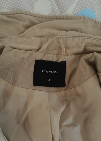 Bej Düğmeli Kadın Keten Trençkot - Görsel 9