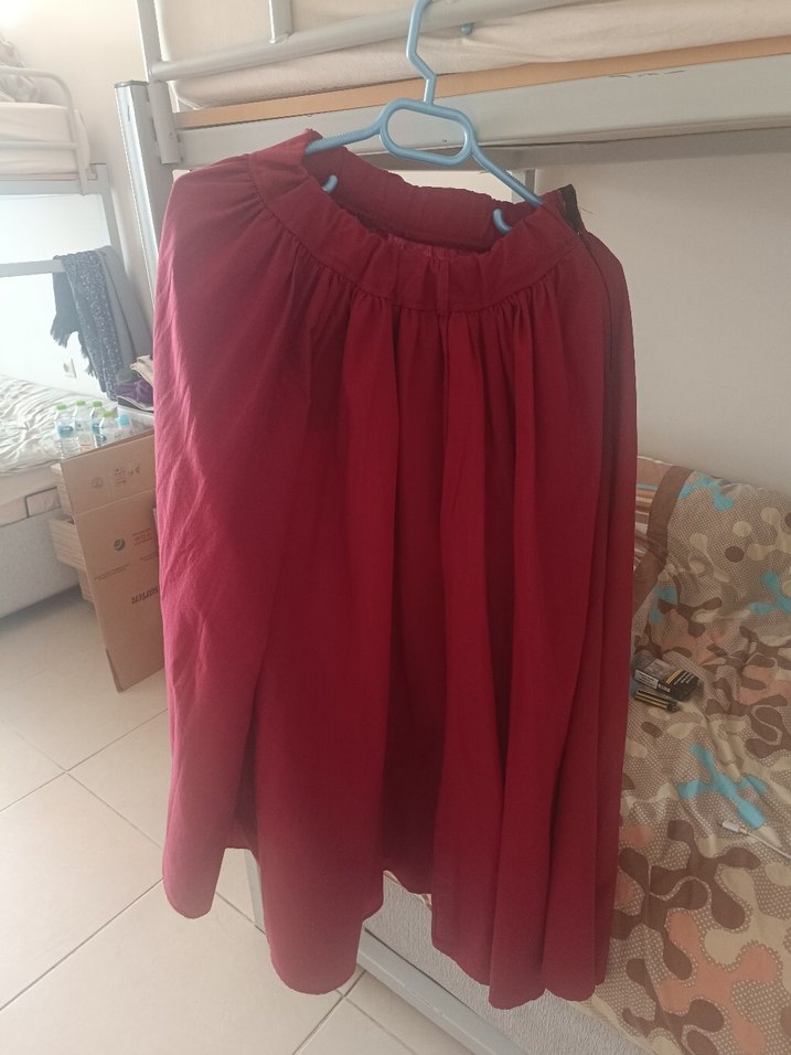 Bordo balon Dökümlü Kadın Etek - Görsel 2