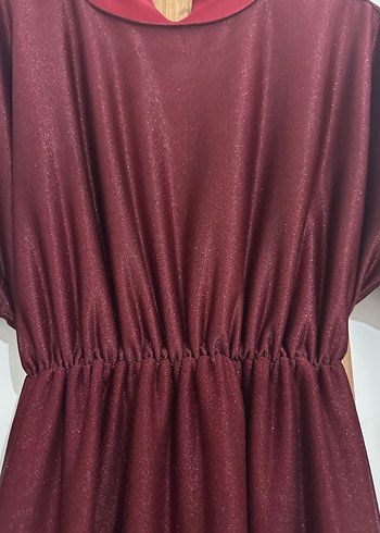 universal Beden bordo Renk Bordo Uzun parıltılı Elbise