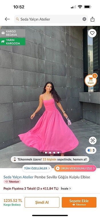 Seda Yalçın pembe göğüs kulplu elbise
