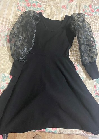 Uzun Siyah Gotik V Yaka Elbise - Görsel 2