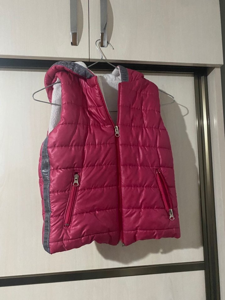 Kız Çocuk Pembe Fermuarlı Şişme Yelek - Görsel 2