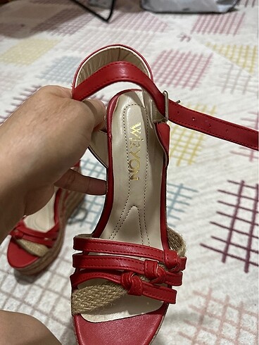 38 Beden kırmızı Renk dolgu topuk kadın ayakkabı