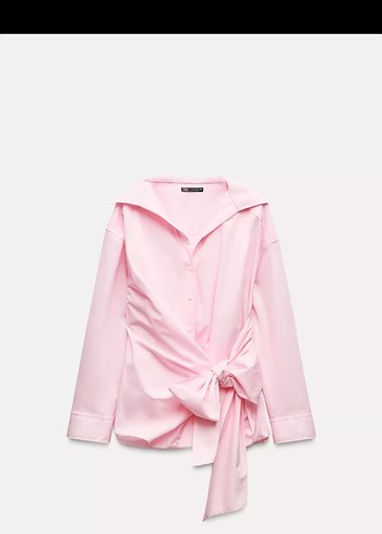 Zara Pembe Uzun Kollu Kadın Gömlek