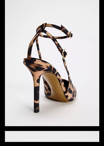 38 Beden Leopar Desenli Bej Stiletto