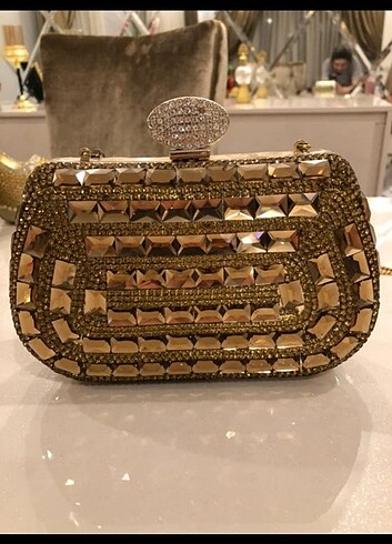 Abiye gold çanta yeni
