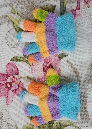 Kız Çocuk Çok Renkli Örgü Eldiven - Görsel 3