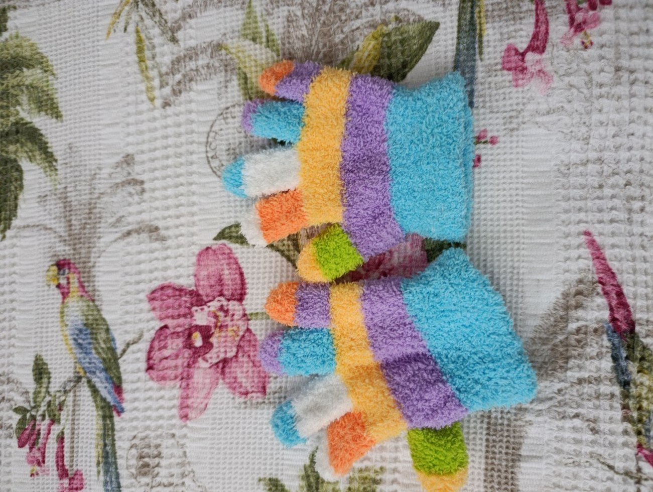 Kız Çocuk Çok Renkli Örgü Eldiven - Görsel 2