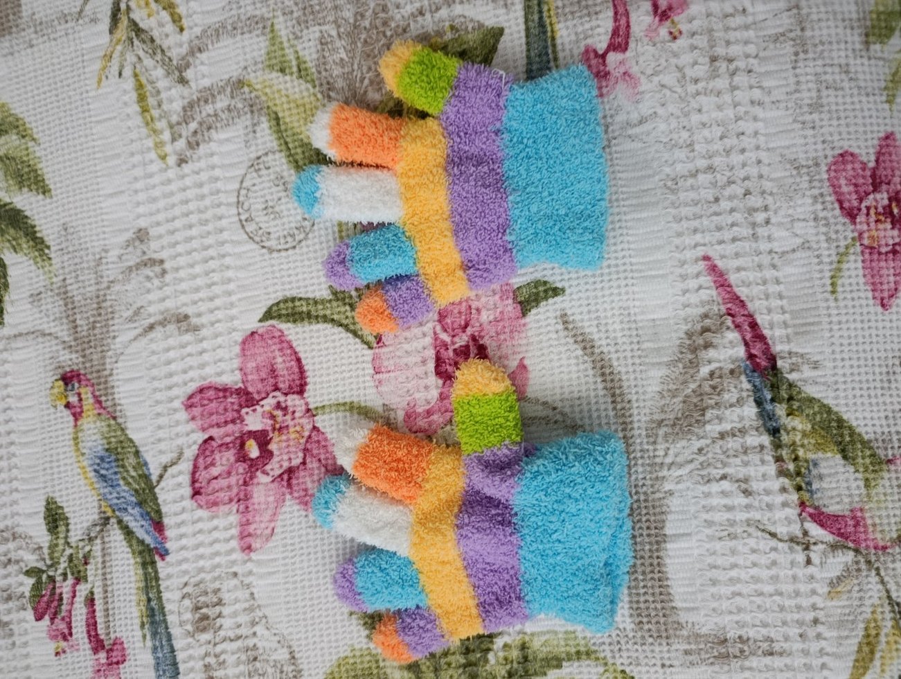 Kız Çocuk Çok Renkli Örgü Eldiven - Görsel 3